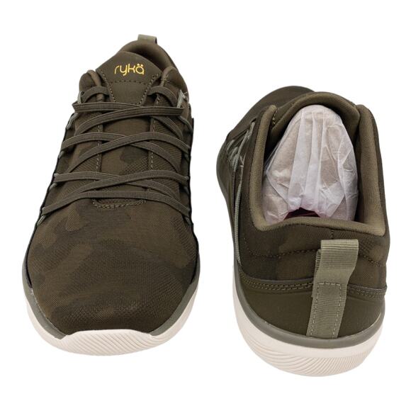 Ryka Olive Green Camo Fate Slip On No Tie Posture Support Sneakers 7 Wide - Picture 7 of 12